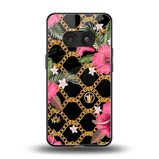 Gilded Petals back phone cover | glass case for nothing phone 2a plus