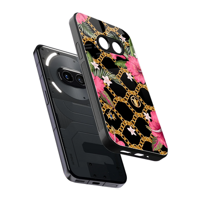 Gilded Petals sleek nothing phone 2a plus cover with tempered glass back and TPU edges