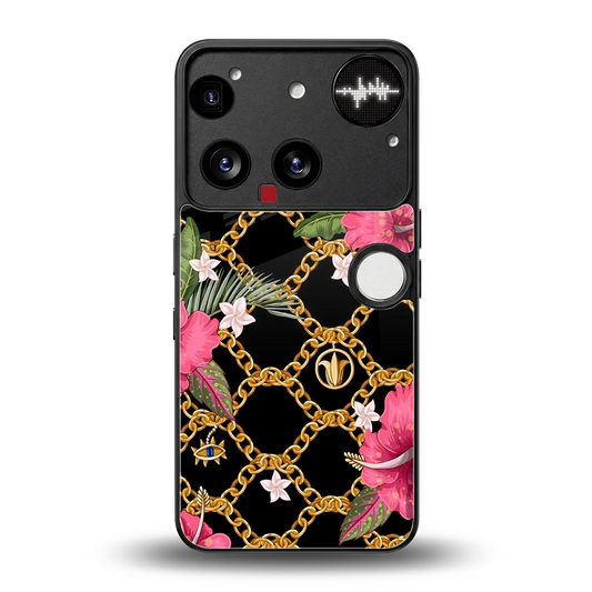 Gilded Petals back phone cover | glass case for nothing phone 3