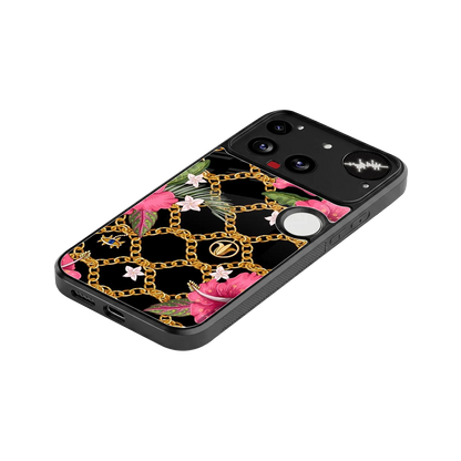 Gilded Petals stylish phone case for nothing phone 3 | glossy glass and slim fit