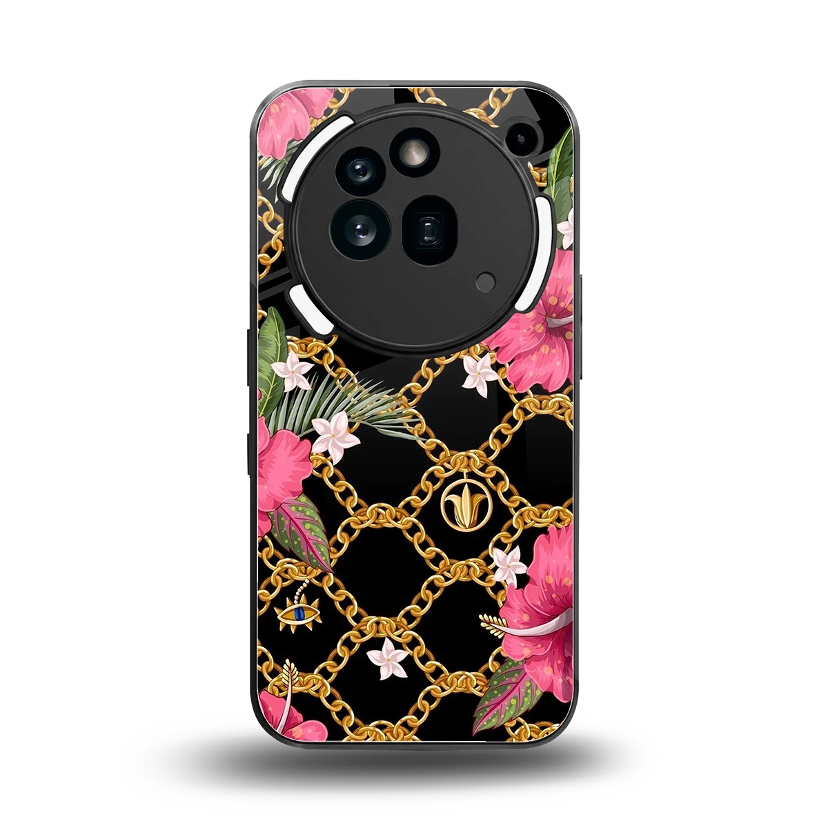 Gilded Petals back phone cover | glass case for nothing phone 3a pro