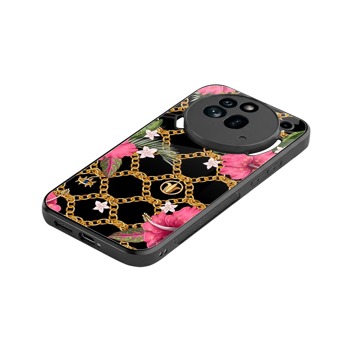 Gilded Petals stylish phone case for nothing phone 3a pro | glossy glass and slim fit