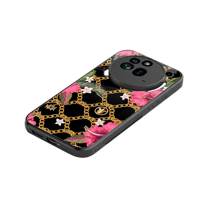 Gilded Petals stylish phone case for nothing phone 3a pro | glossy glass and slim fit