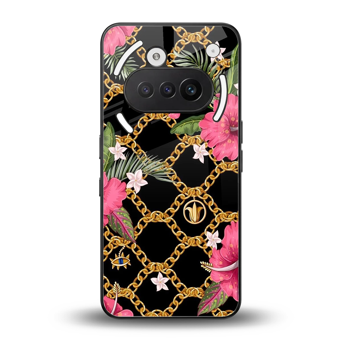 Gilded Petals back phone cover | glass case for nothing phone 3a