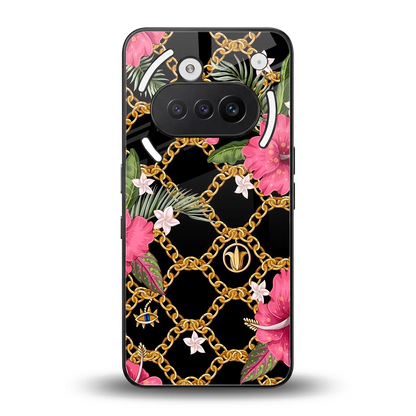 Gilded Petals back phone cover | glass case for nothing phone 3a