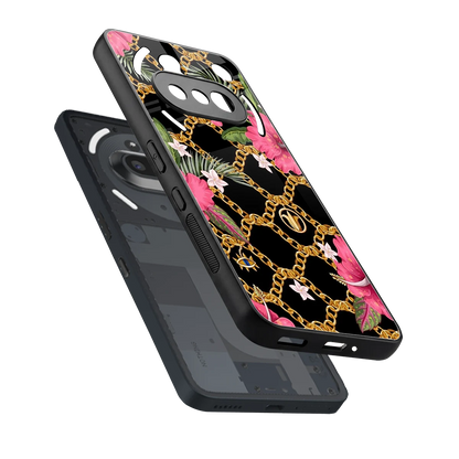 Gilded Petals sleek nothing phone 3a cover with tempered glass back and TPU edges