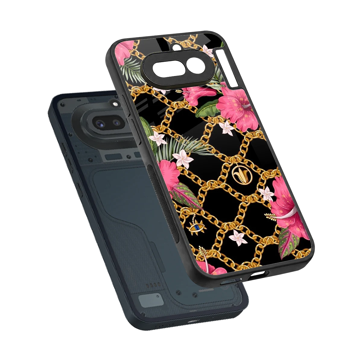 Gilded Petals sleek nothing phone 4a cover with tempered glass back and TPU edges