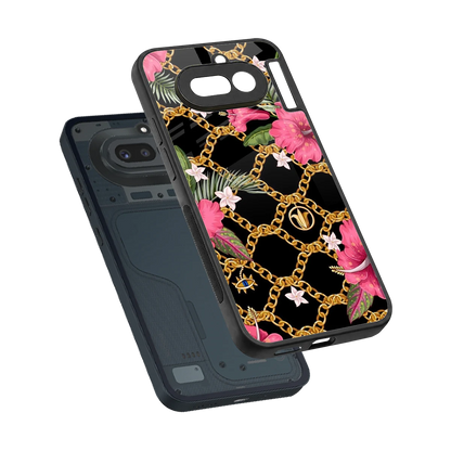 Gilded Petals sleek nothing phone 4a cover with tempered glass back and TPU edges