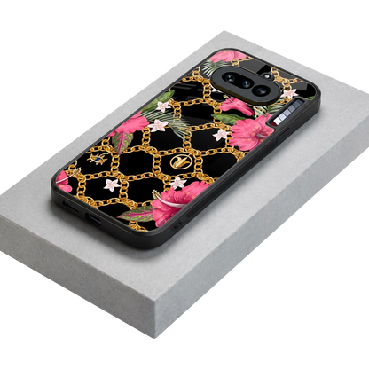 Gilded Petals stylish phone case for nothing phone 4a | glossy glass and slim fit