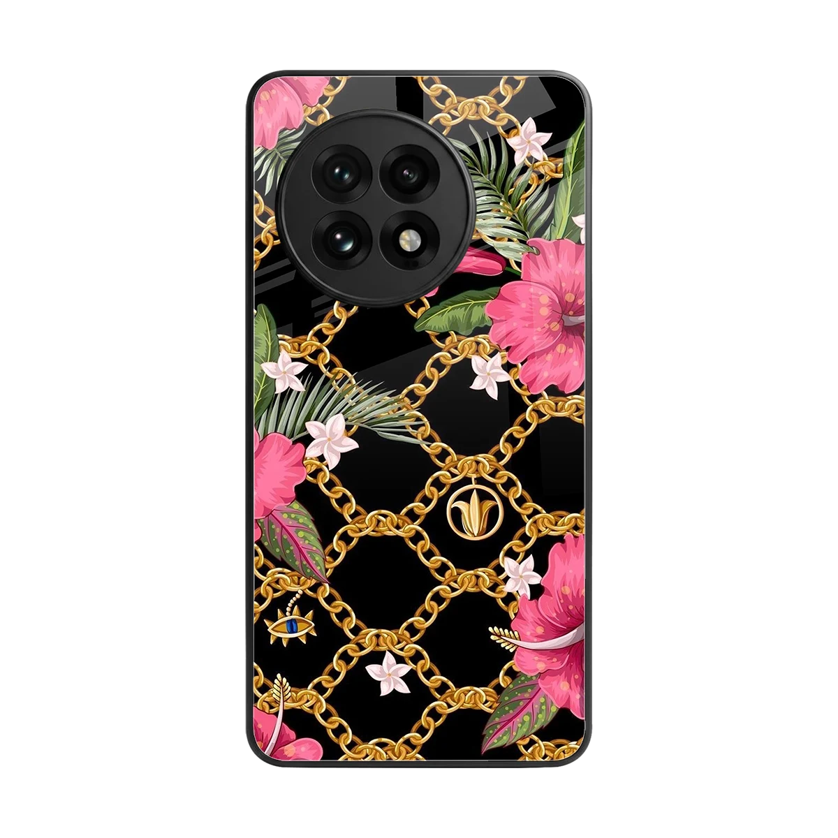 Gilded Petals back phone cover | glass case for oneplus 13r