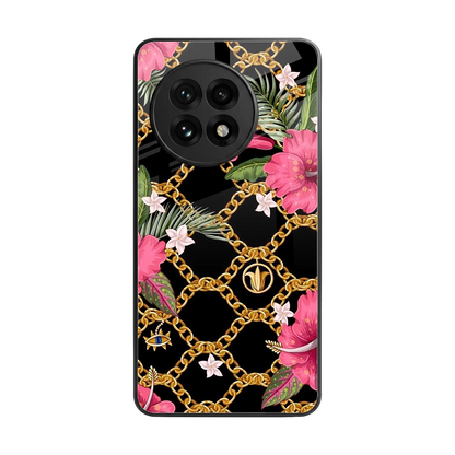 Gilded Petals back phone cover | glass case for oneplus 13r