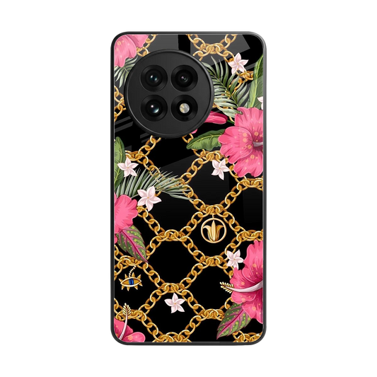 Gilded Petals back phone cover | glass case for oneplus 13r