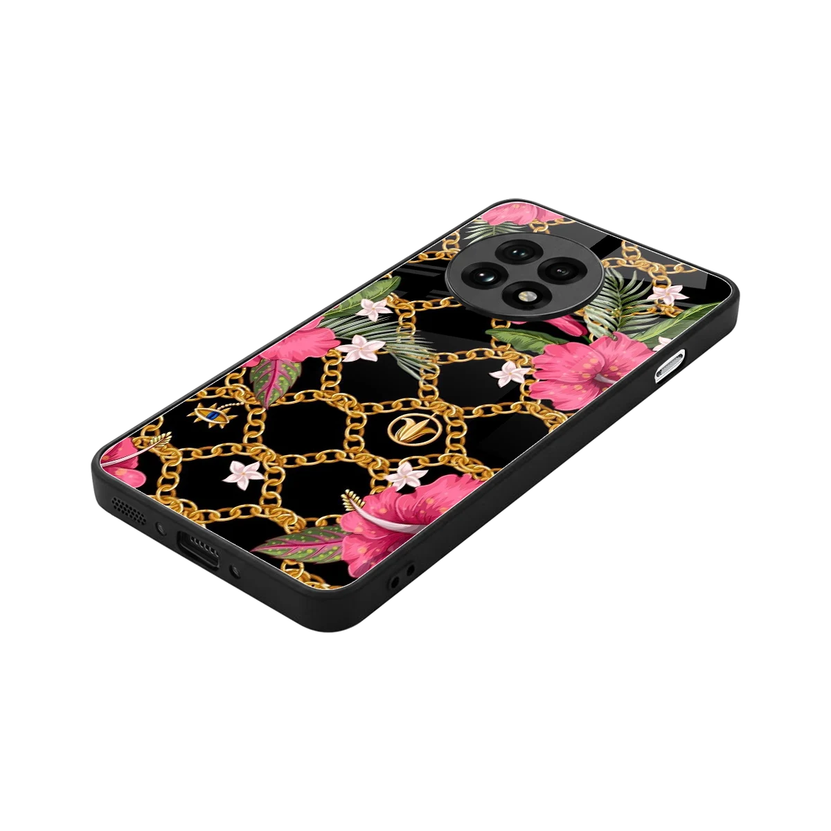 Gilded Petals stylish phone case for oneplus 13r | glossy glass and slim fit