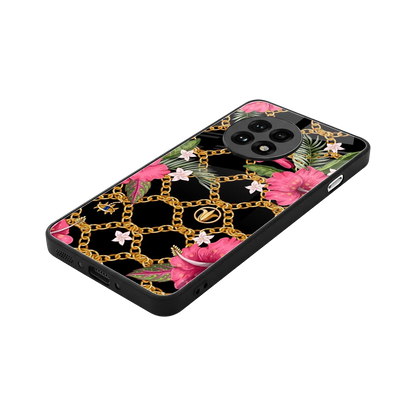 Gilded Petals stylish phone case for oneplus 13r | glossy glass and slim fit