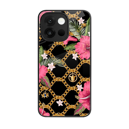 Gilded Petals back phone cover | glass case for oneplus 13s