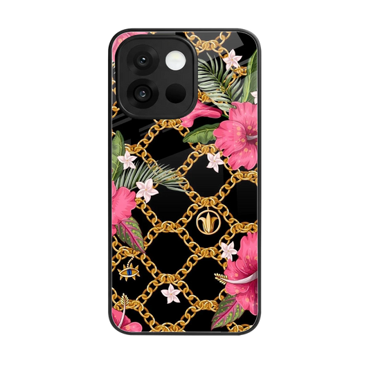 Gilded Petals back phone cover | glass case for oneplus 13s