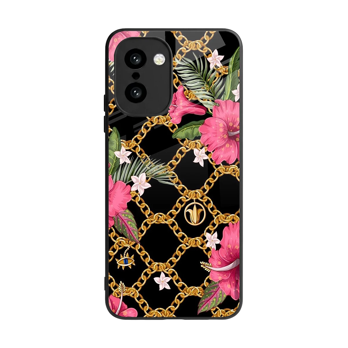 Gilded Petals back phone cover | glass case for oneplus 15r