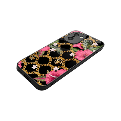 Gilded Petals stylish phone case for oneplus 15r | glossy glass and slim fit