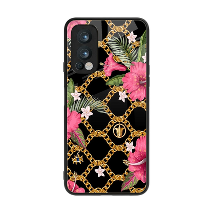 Gilded Petals back phone cover | glass case for oneplus nord 2