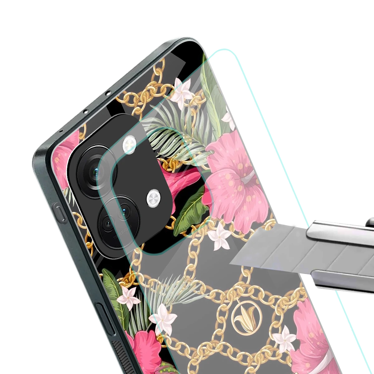 Gilded Petals stylish phone case for oneplus nord 3 | glossy glass and slim fit
