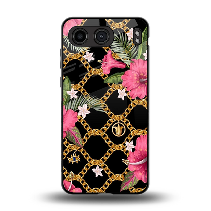 Gilded Petals back phone cover | glass case for oneplus nord 4