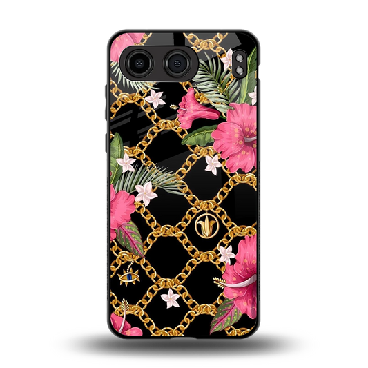 Gilded Petals back phone cover | glass case for oneplus nord 4