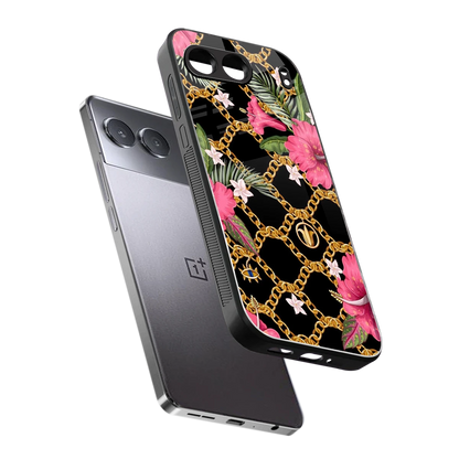 Gilded Petals sleek oneplus nord 4 cover with tempered glass back and TPU edges