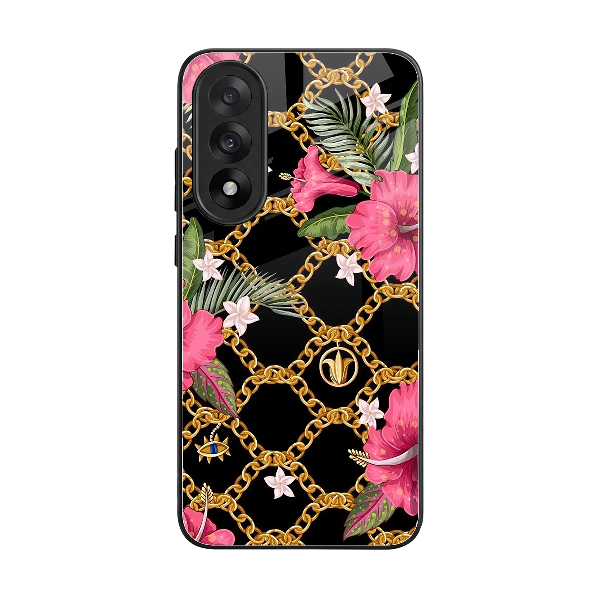 Gilded Petals back phone cover | glass case for oneplus nord 5