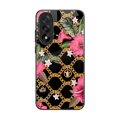 Gilded Petals back phone cover | glass case for oneplus nord 5