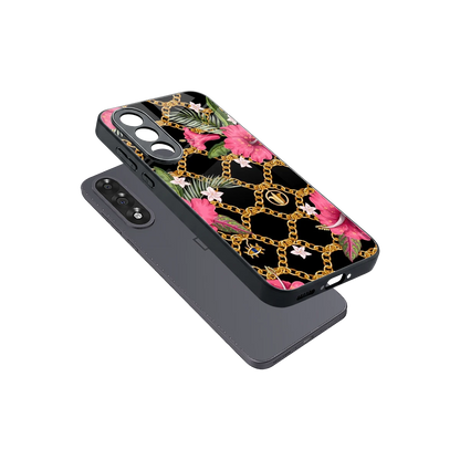Gilded Petals sleek oneplus nord 5 cover with tempered glass back and TPU edges