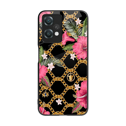 Gilded Petals back phone cover | glass case for oneplus nord ce 2 lite