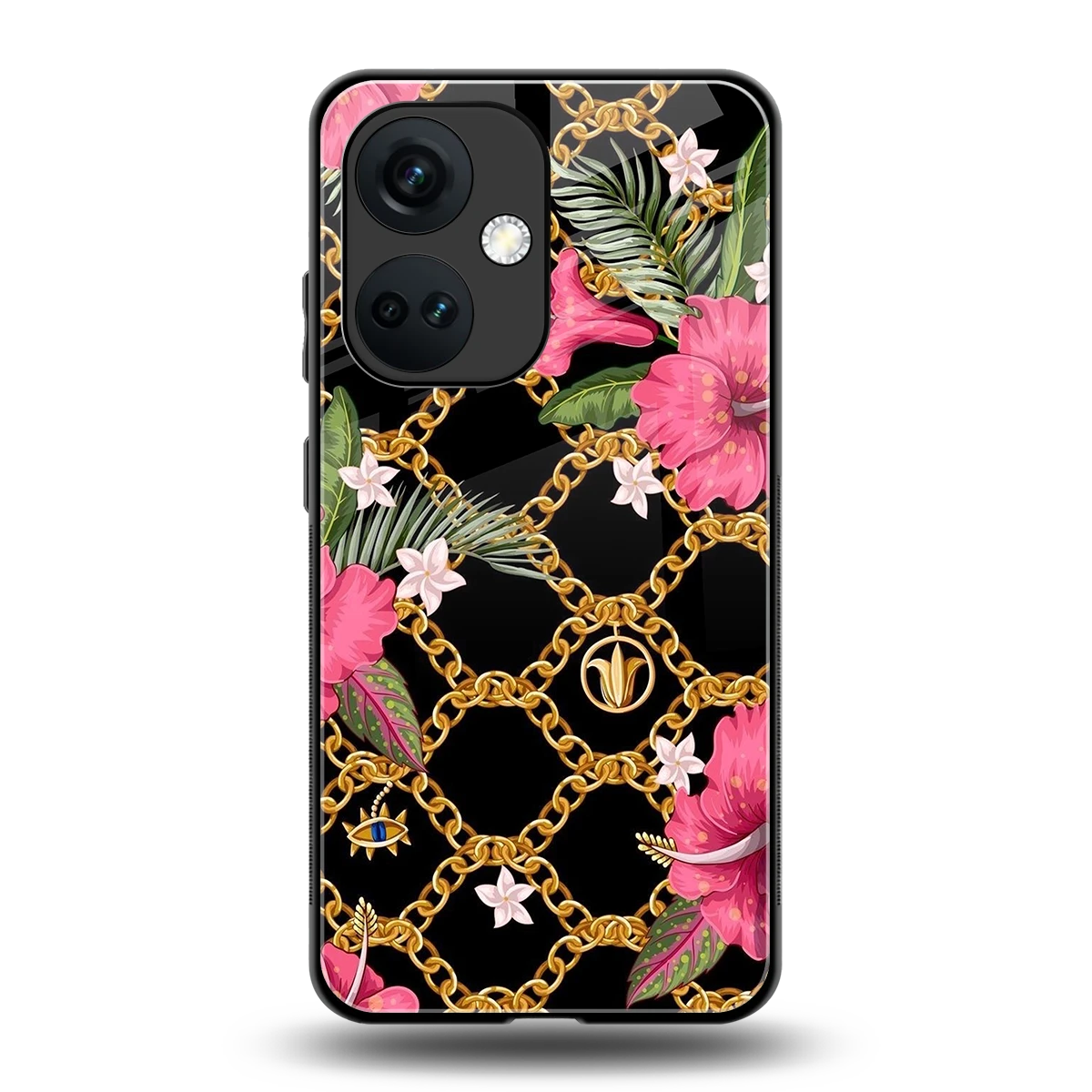 Gilded Petals back phone cover | glass case for oneplus nord ce 3