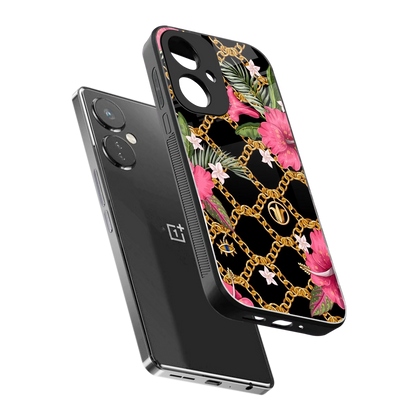 Gilded Petals sleek oneplus nord ce 3 cover with tempered glass back and TPU edges