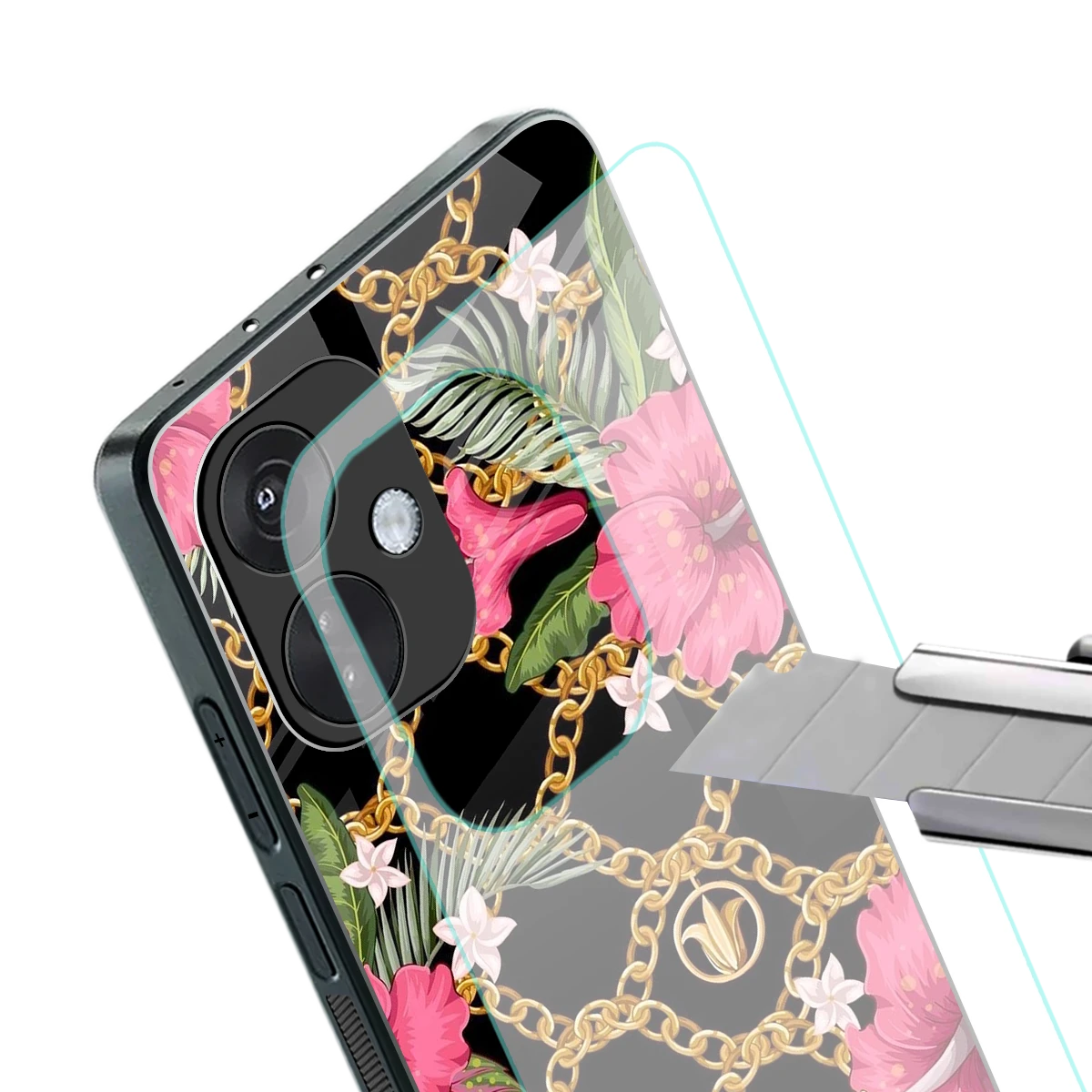 Gilded Petals stylish phone case for oneplus nord ce 3 | glossy glass and slim fit