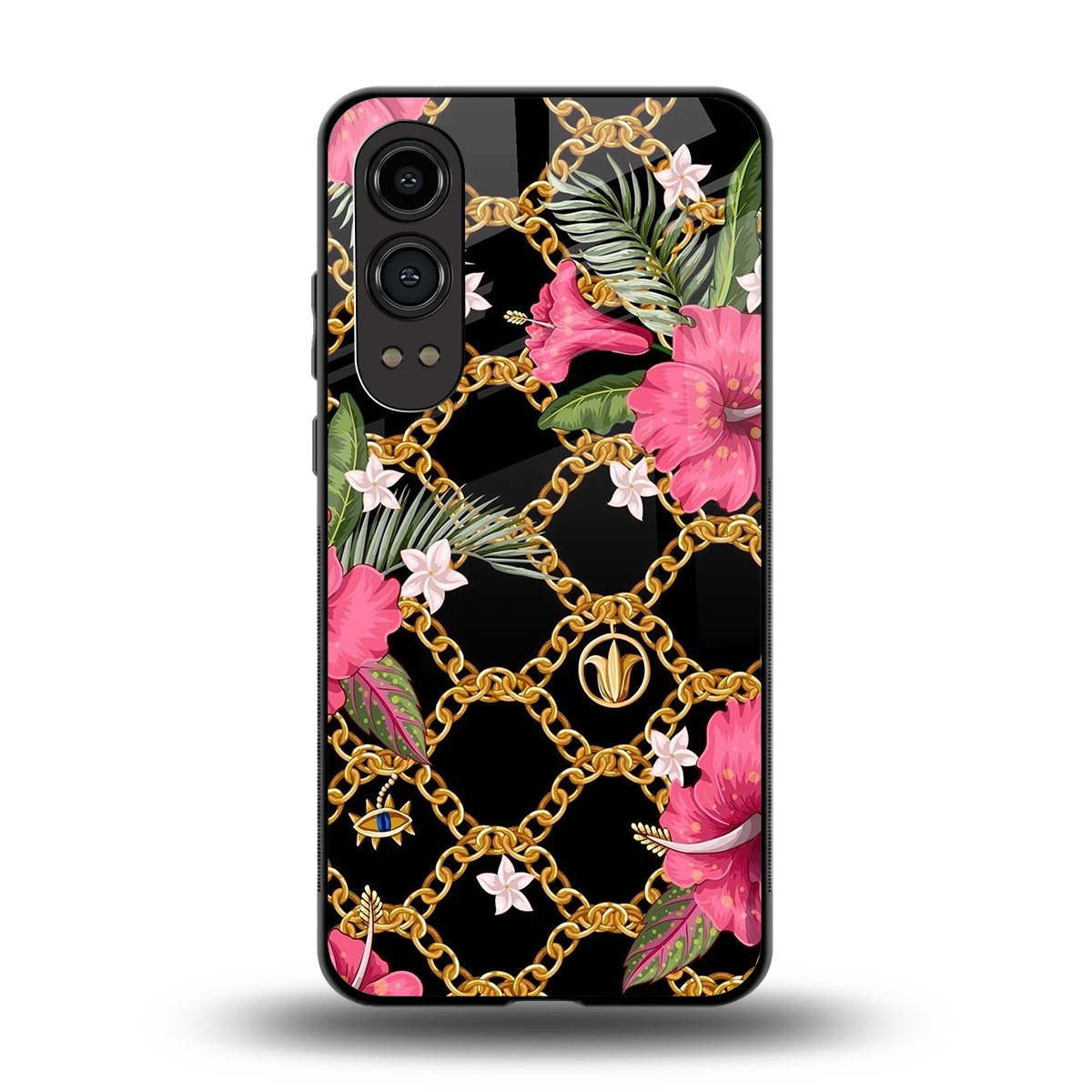 Gilded Petals back phone cover | glass case for oneplus nord ce 4 lite