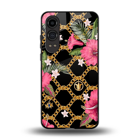 Gilded Petals back phone cover | glass case for oneplus nord ce 4 lite