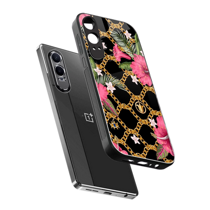Gilded Petals sleek oneplus nord ce 4 lite cover with tempered glass back and TPU edges