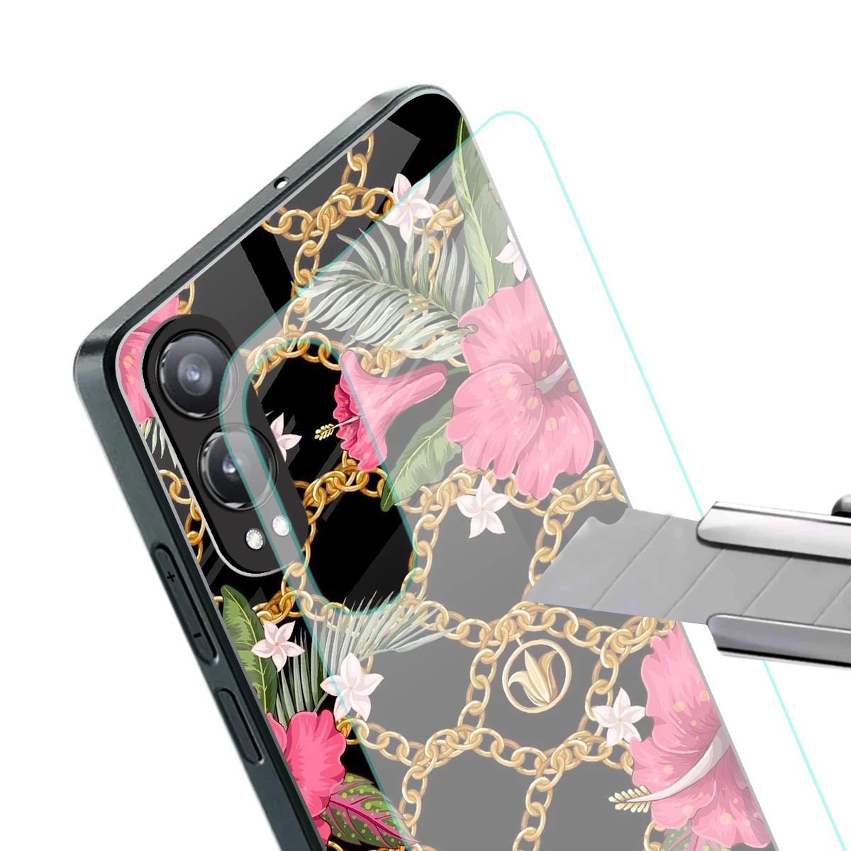 Gilded Petals stylish phone case for oneplus nord ce 4 lite | glossy glass and slim fit