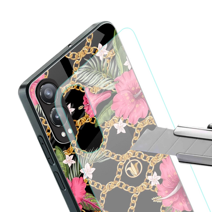 Gilded Petals stylish phone case for oneplus nord ce 4 lite | glossy glass and slim fit