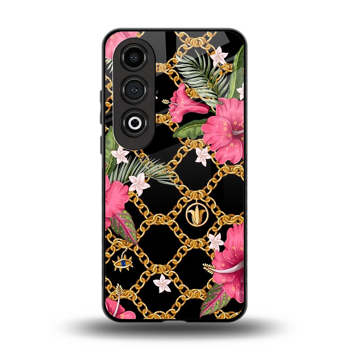Gilded Petals back phone cover | glass case for oneplus nord ce 4