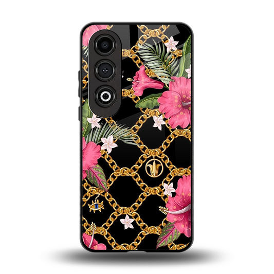 Gilded Petals back phone cover | glass case for oneplus nord ce 4