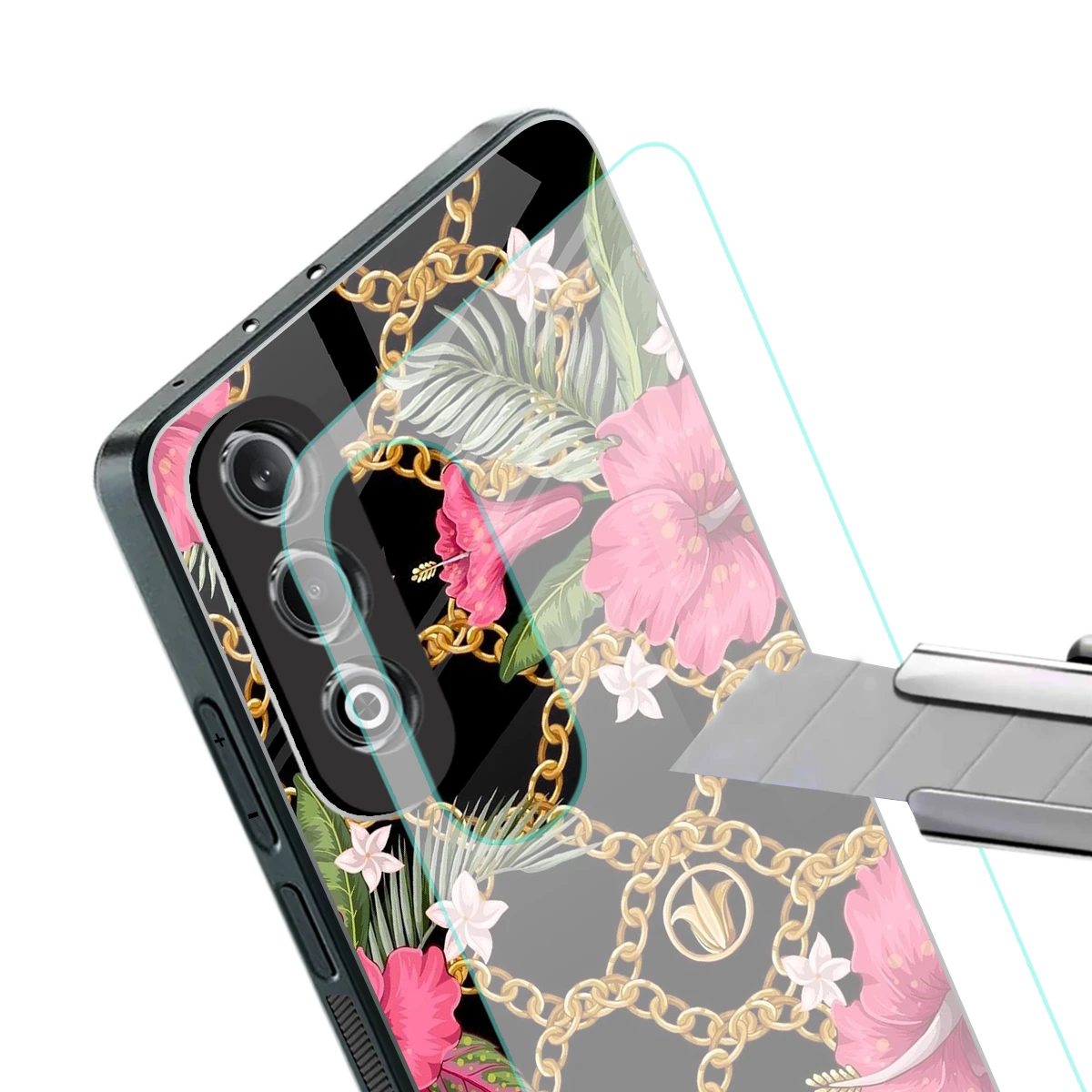 Gilded Petals stylish phone case for oneplus nord ce 4 | glossy glass and slim fit