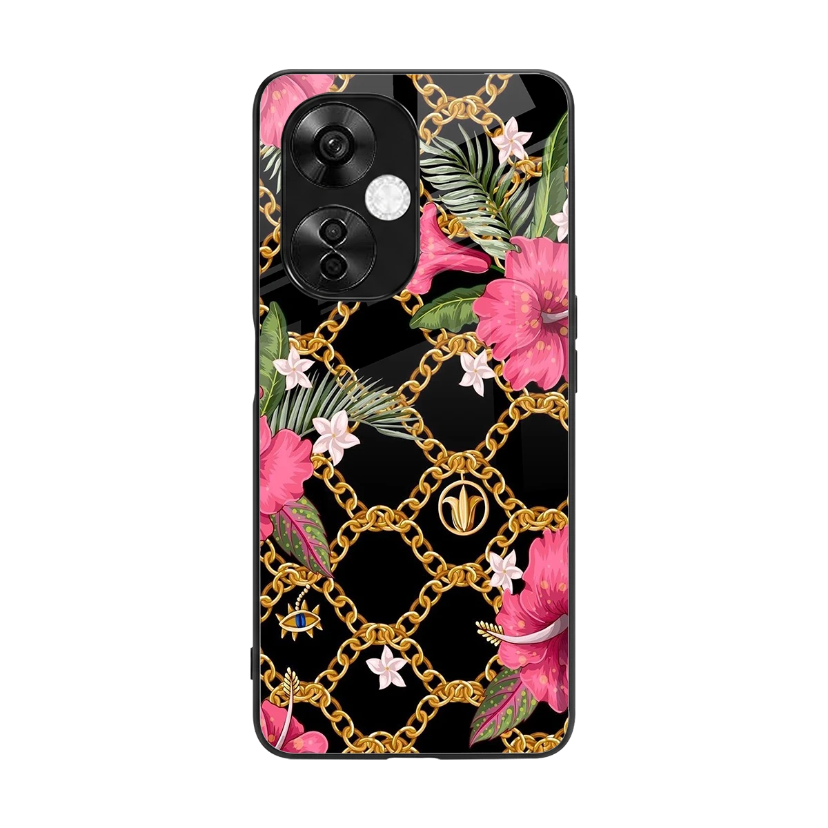 Gilded Petals back phone cover | glass case for oneplus nord ce 3 lite