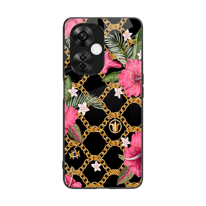 Gilded Petals back phone cover | glass case for oneplus nord ce 3 lite