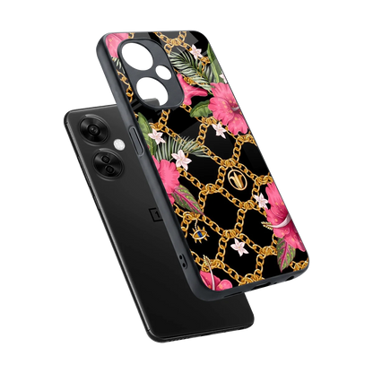 Gilded Petals sleek oneplus nord ce 3 lite cover with tempered glass back and TPU edges