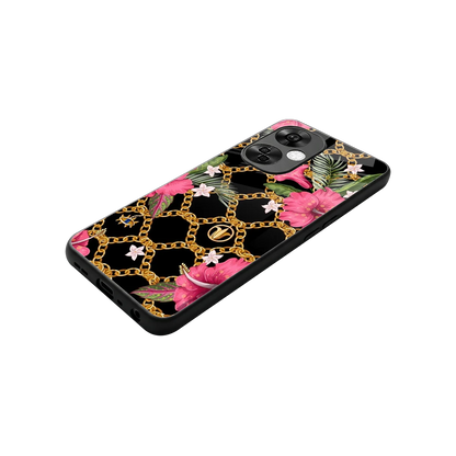 Gilded Petals stylish phone case for oneplus nord ce 3 lite | glossy glass and slim fit