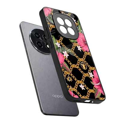 Gilded Petals sleek oppo f29 pro 5g cover with tempered glass back and TPU edges