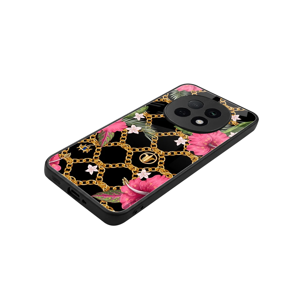 Gilded Petals stylish phone case for oppo f29 pro 5g | glossy glass and slim fit