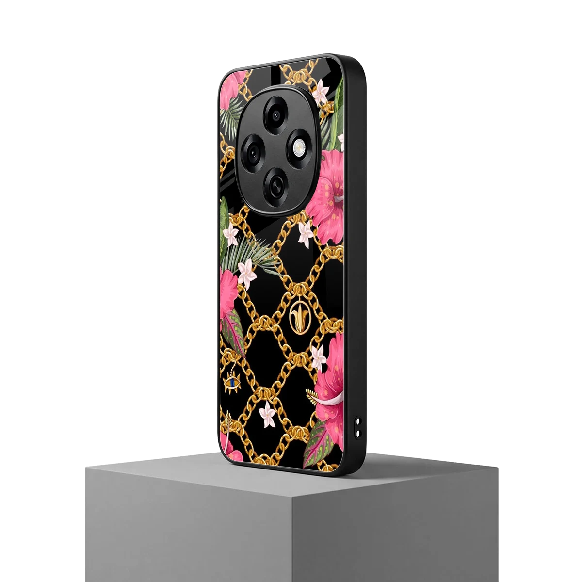 Gilded Petals oppo f31 pro 5g mobile cover | shockproof glass phone case