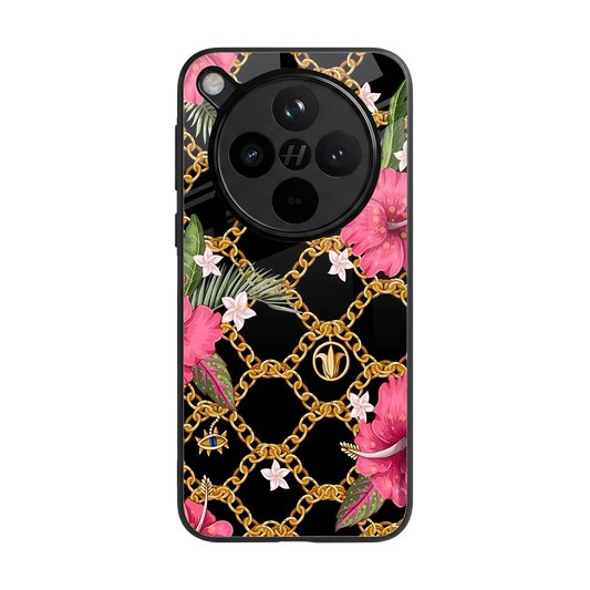 Gilded Petals back phone cover | glass case for oppo find x8